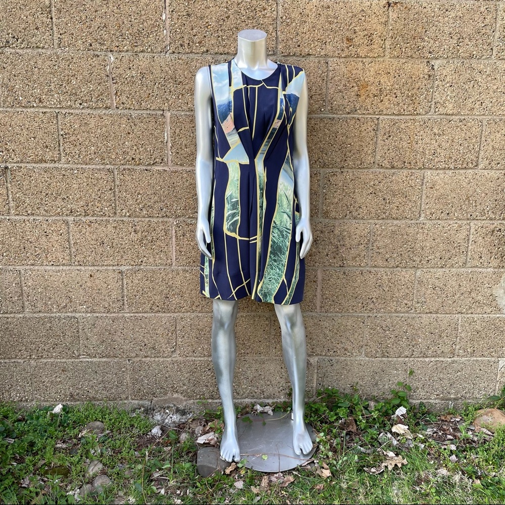 3.1 PHILLIP LIM 100% SILK TUNIC SHEATH DRESS PHOTO-REAL PRINT - 8